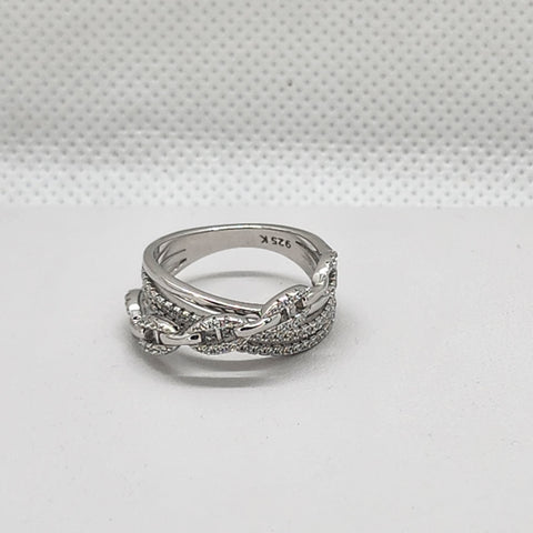 Brand New Sterling Silver 925 Crossover Ring