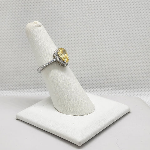 Brand New Sterling Silver 925 Yellow Oval Gemstone Ring