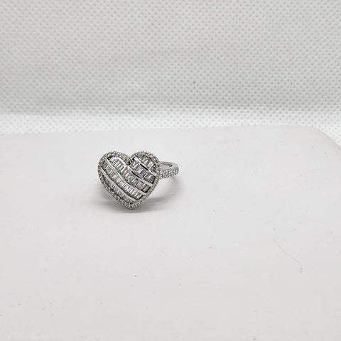 Brand New Sterling Silver 925 Heart Gemstones Cz stones Ring