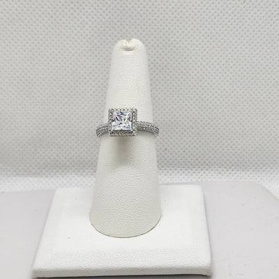 Brand New Sterling Silver 925 Square Gemstones Ring