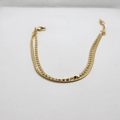 Brand New Brazilian 18k Gold Filled 2pcs Bracelet