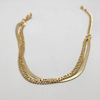 Brand New Brazilian 18k Gold Filled 3pc Bracelet