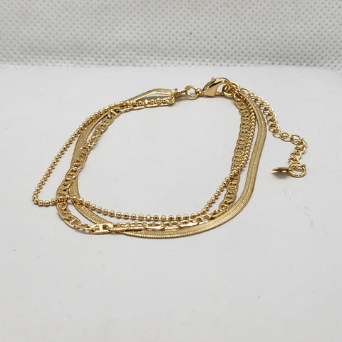 Brand New Brazilian 18k Gold Filled 3pc Bracelet