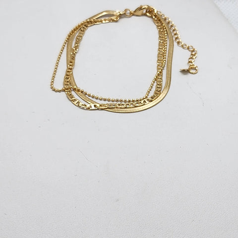 Brand New Brazilian 18k Gold Filled 3pc Bracelet