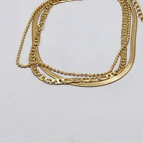 Brand New Brazilian 18k Gold Filled 3pc Bracelet