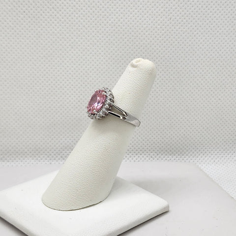 Brand New Sterling Silver 925 Pink gemstone Ring