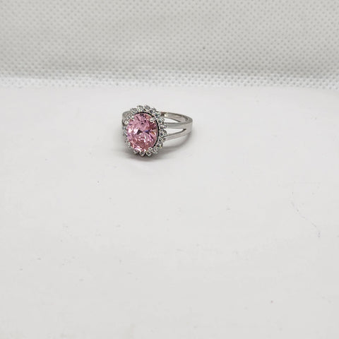 Brand New Sterling Silver 925 Pink gemstone Ring