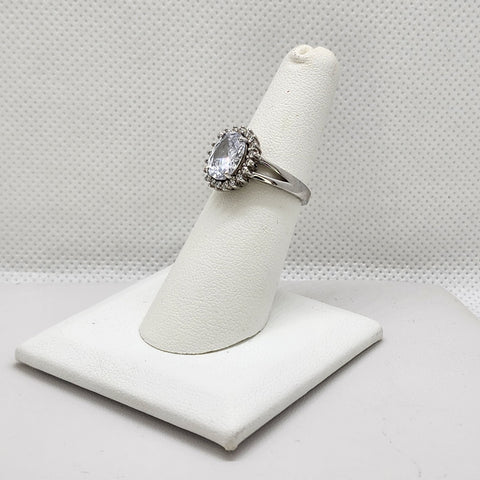 Brand New Sterling Silver 925 White gemstone Ring