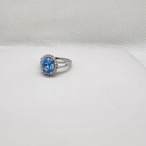 Brand New Sterling Silver 925 Light Blue gemstone Ring