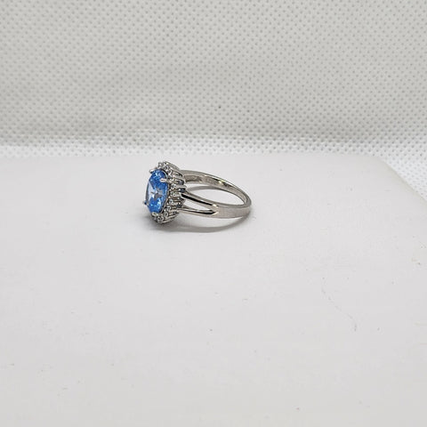 Brand New Sterling Silver 925 Light Blue gemstone Ring