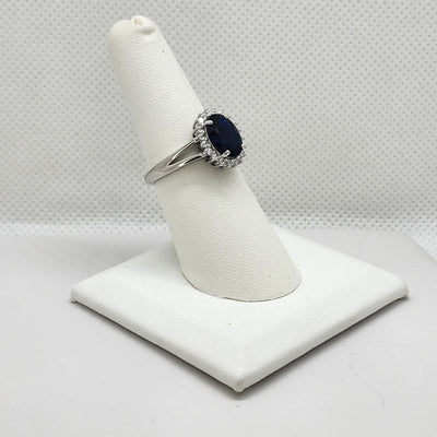 Brand New Sterling Silver 925 Dark Blue gemstone Ring