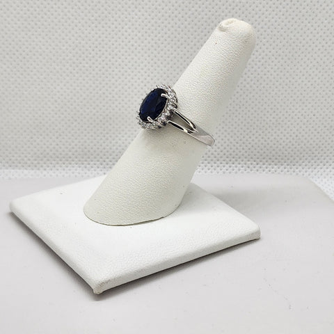 Brand New Sterling Silver 925 Dark Blue gemstone Ring