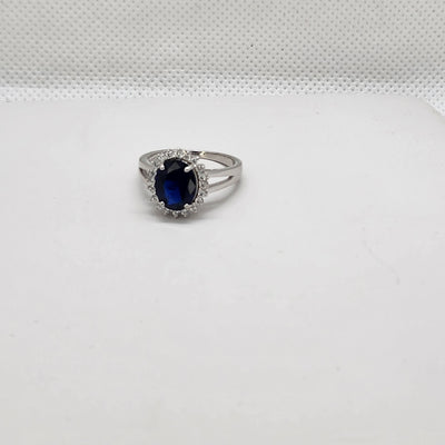 Brand New Sterling Silver 925 Dark Blue gemstone Ring