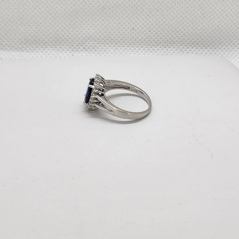 Brand New Sterling Silver 925 Dark Blue gemstone Ring