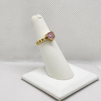 Brand New Sterling Silver 925 Pink Heart Gemstone Ring