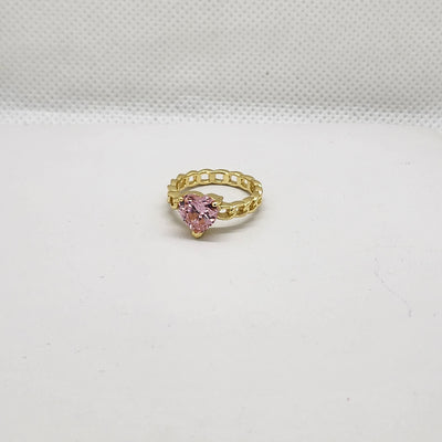 Brand New Sterling Silver 925 Pink Heart Gemstone Ring