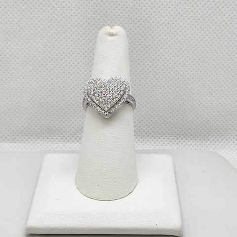 Brand New Sterling Silver 925 Multi CZ Heart Ring