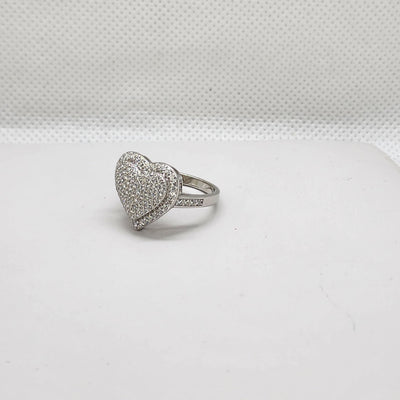 Brand New Sterling Silver 925 Multi CZ Heart Ring