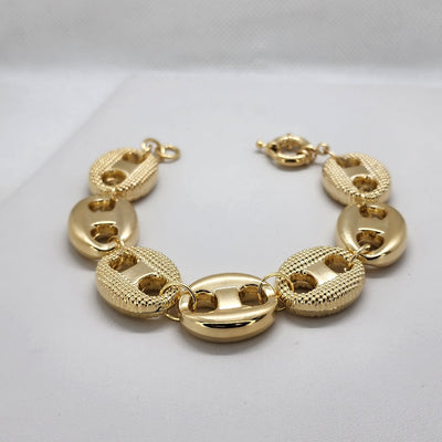 Brand New Bazilian 18k Gold Filled Mariner Link Bracelet