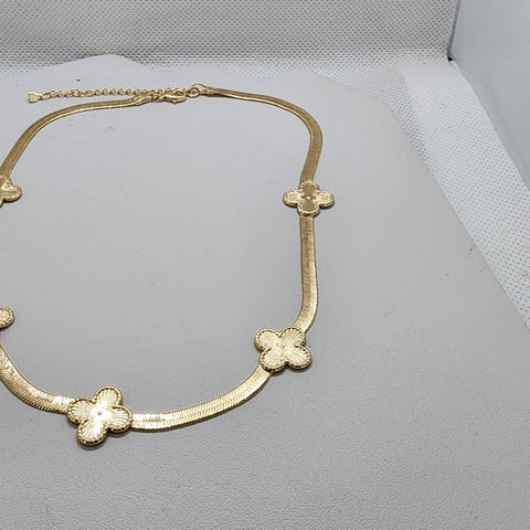 Brand New Brazilian 18k Gold FIlled Five Clover Necklace