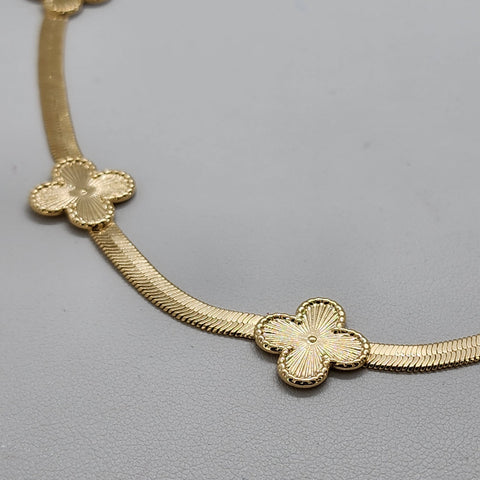 Brand New Brazilian 18k Gold FIlled Five Clover Necklace