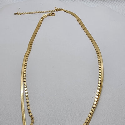 Brand New Brazilian 18k Gold Filled Herring Bone beaded Necklace