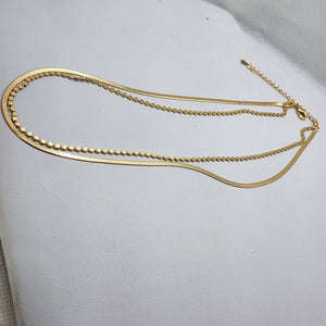 Brand New Brazilian 18k Gold Filled Herring Bone beaded Necklace