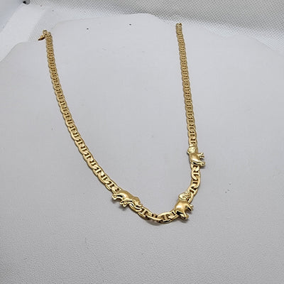 Brand New Brazilian 18 Gold Filled Three Elephant Necklace