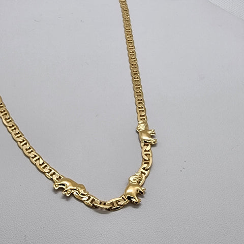 Brand New Brazilian 18 Gold Filled Three Elephant Necklace