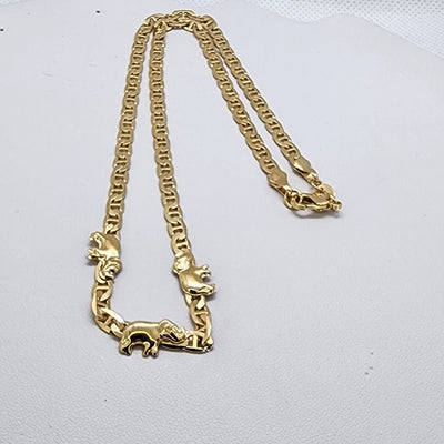 Brand New Brazilian 18 Gold Filled Three Elephant Necklace