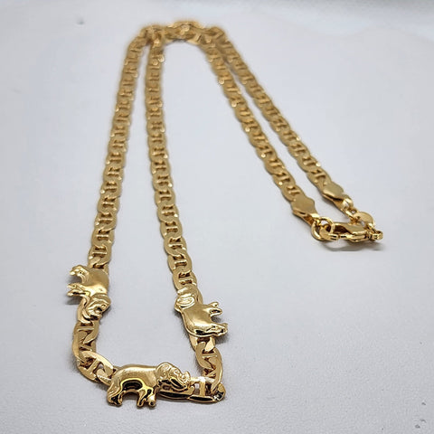 Brand New Brazilian 18 Gold Filled Three Elephant Necklace