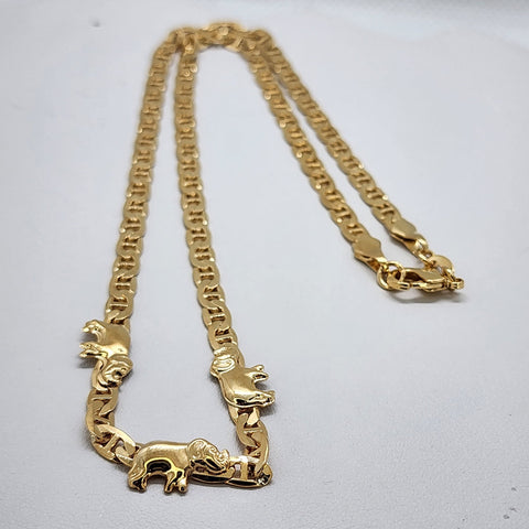 Brand New Brazilian 18 Gold Filled Three Elephant Necklace