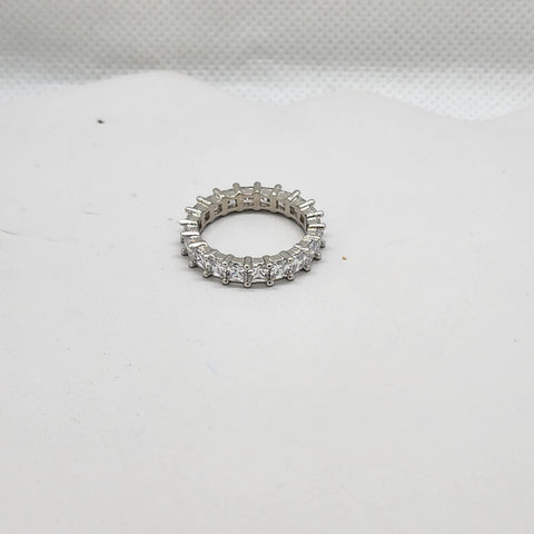 Brand New Sterling Silver 925 Square Gemstone Eternity Ring