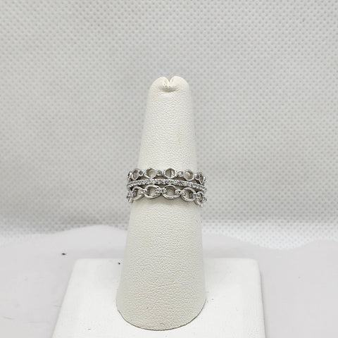 Brand New Sterling Silver 925 3pc Multi Design Ring