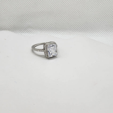 Brand New Sterling Silver 925 Rectangle Gemstone cz Ring