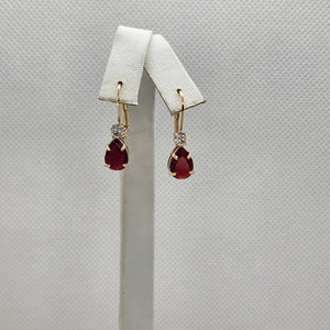 Brand New Brazilian 18k Gold Filled Red Gemstone Earrings