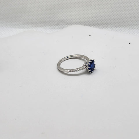 Brand New Sterling Silver 925 Round Blue Gemstone Ring