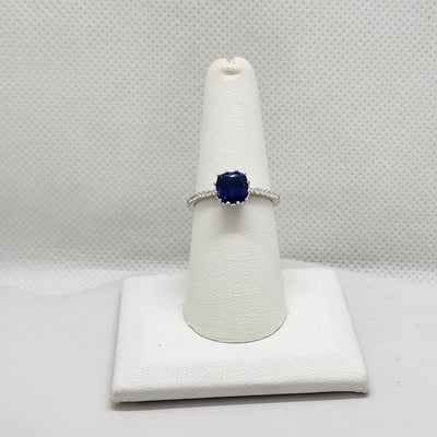 Brand New Sterling Silver 925 Round Blue Gemstone Ring