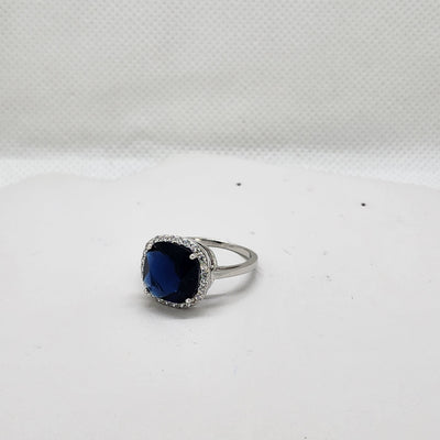 Brand New Sterling Silver 925  Blue Gemstone Ring