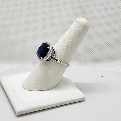 Brand New Sterling Silver 925  Blue Gemstone Ring