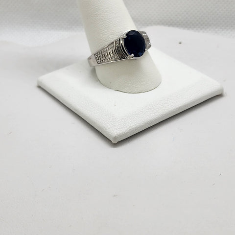 Brand New Sterling Silver 925 Blue Gemstone Ring