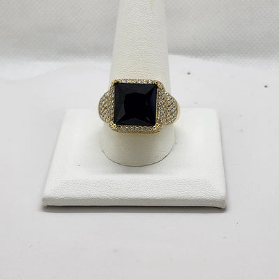 Brand New Sterling Silver 925 Black Gemstone Ring