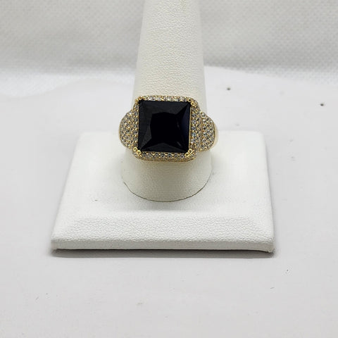 Brand New Sterling Silver 925 Black Gemstone Ring