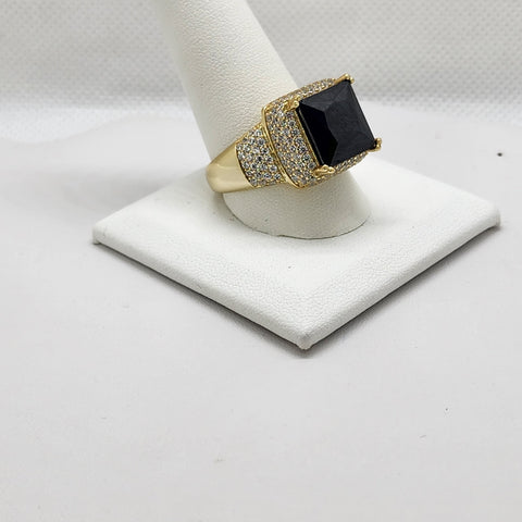 Brand New Sterling Silver 925 Black Gemstone Ring