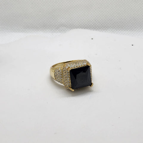 Brand New Sterling Silver 925 Black Gemstone Ring