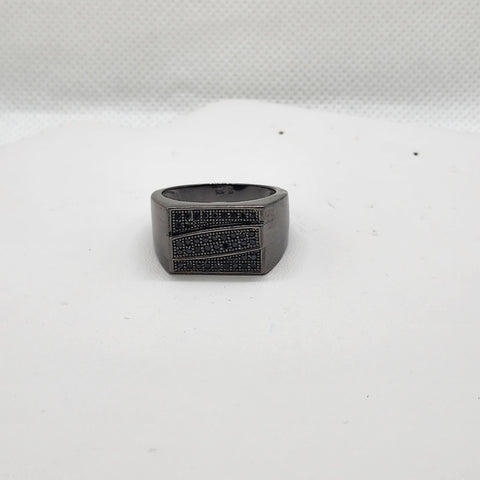 Brand New Sterling Silver 925 Black Rhodium Cz Ring