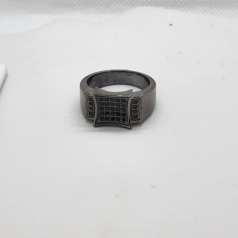 Brand New Sterling Silver 925 Black Rhodium Cz Ring