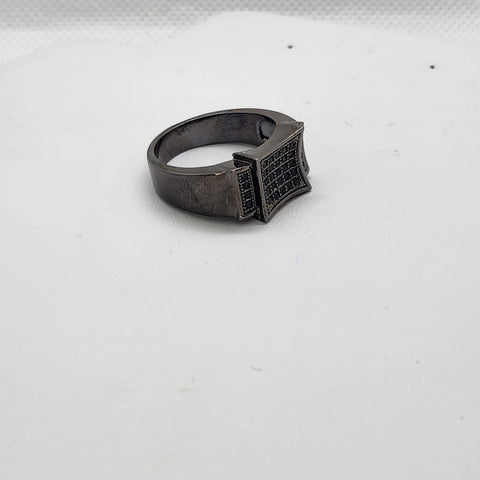 Brand New Sterling Silver 925 Black Rhodium Cz Ring