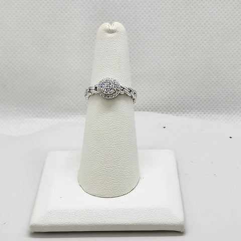 Brand New Sterling Silver 925 Cz Round Design Ring