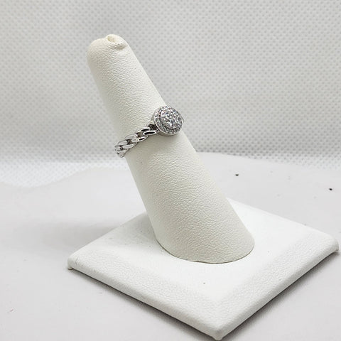 Brand New Sterling Silver 925 Cz Round Design Ring